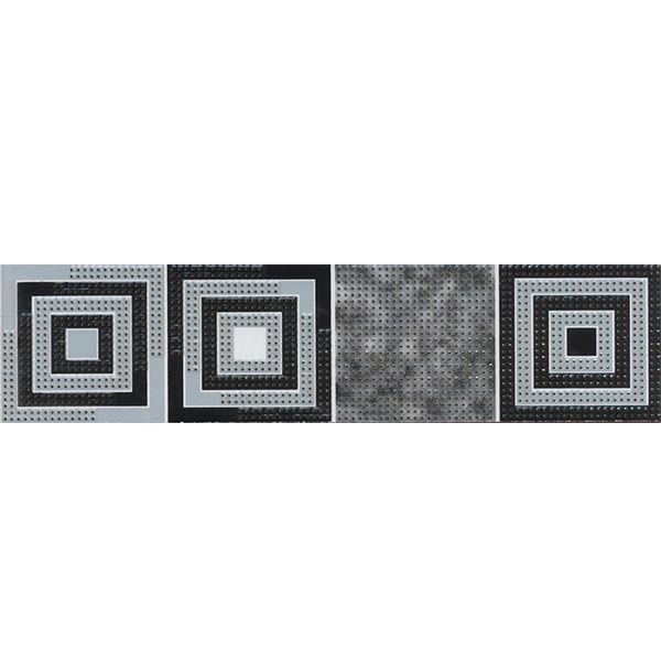 Бордюр Карпатская керамика Квадро Квадрат черный 250x62 мм