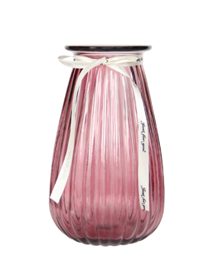 Ваза стеклянная Crystal Rose (83000004/5) 19 см розовая 
