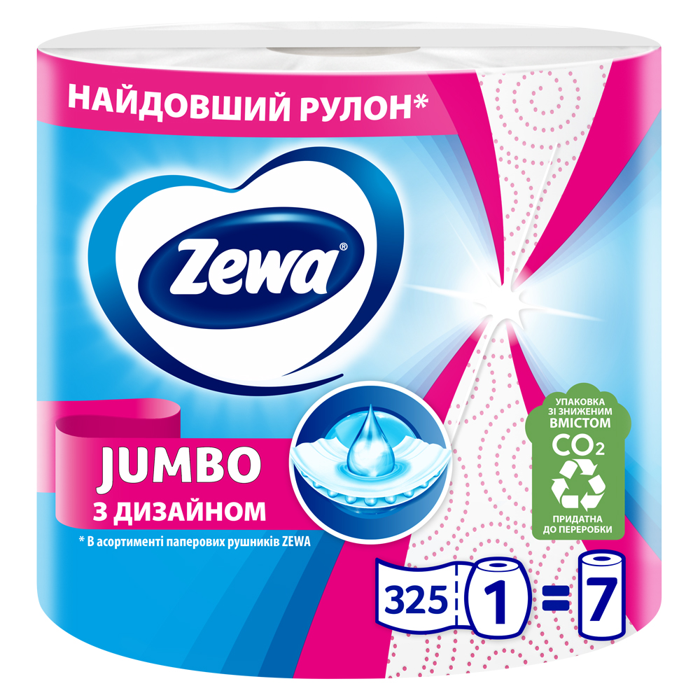 Паперові рушники Zewa Jumbo двошаровий 1 шт.