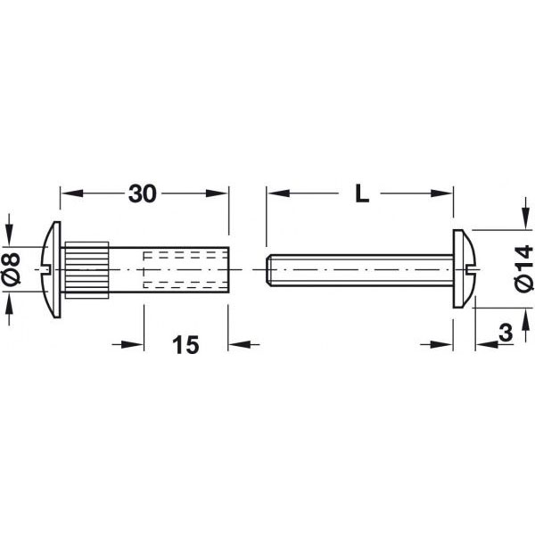 Соединительный винт Hafele 6 шт.