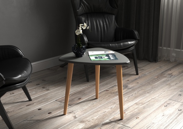 Стол журнальный Голд-1 антрацит 550x550x450мм Луч 