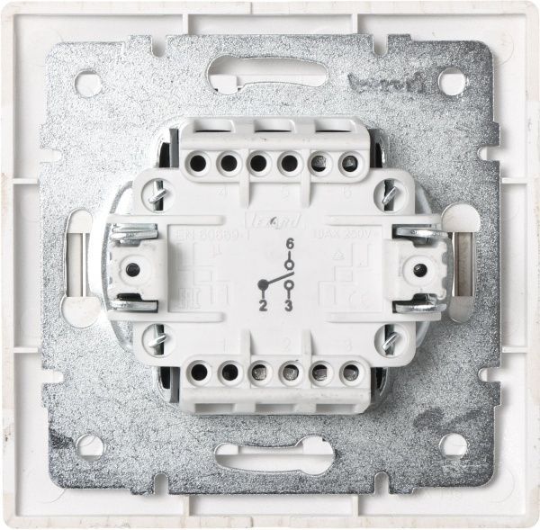 Переключатель проходной одноклавишный Lezard Mira без подсветки 220В дуб беленый матовый 701-5252-105