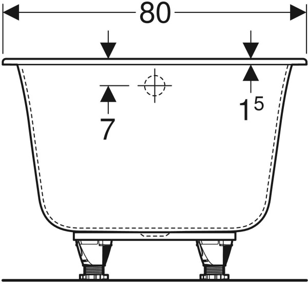 Ванна акрилова Geberit Soana Slim з ніжками 180х80 см 554.015.01.1 