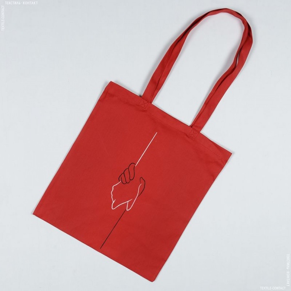 Сумка-шоппер ТК-СУМКА красный саржа 38х42см 100% б/в 