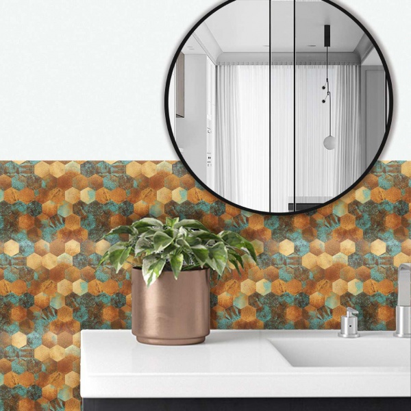 Декоративная панель EMERGO самоклеющаяся Шестугольная Ржавчина Home Inspire 