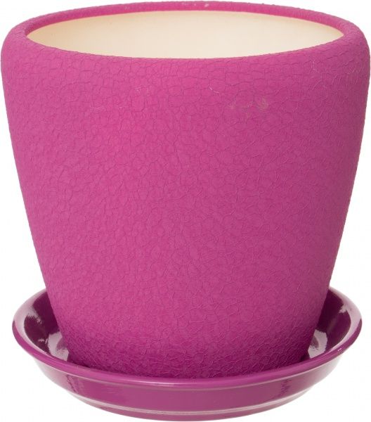 Горшок керамический Ориана-Запорожкерамика Грация №3 шелк круглый 2,3л фуксия (056-3-052) 