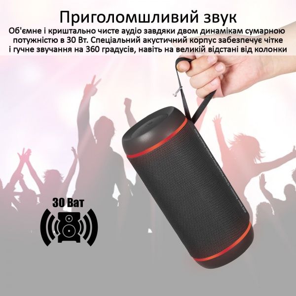 Портативна колонка Promate Silox-Pro 30W IPX6 2.0 black 
