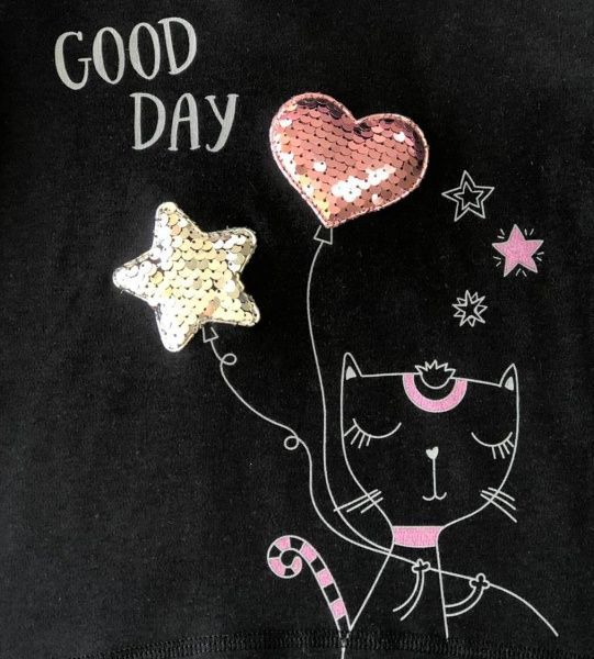 Джемпер Roksana 1067/22007 Сердце пайетки р.122-128 черный 