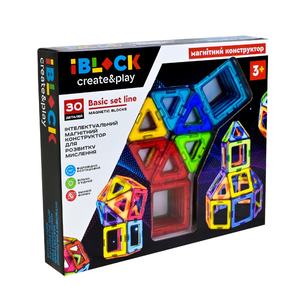 Конструктор магнитный Iblock 30 дет. PL-923-526