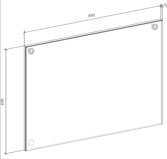 Дзеркало настінне Грейд Concord 850x650 мм дуб крафт золотий