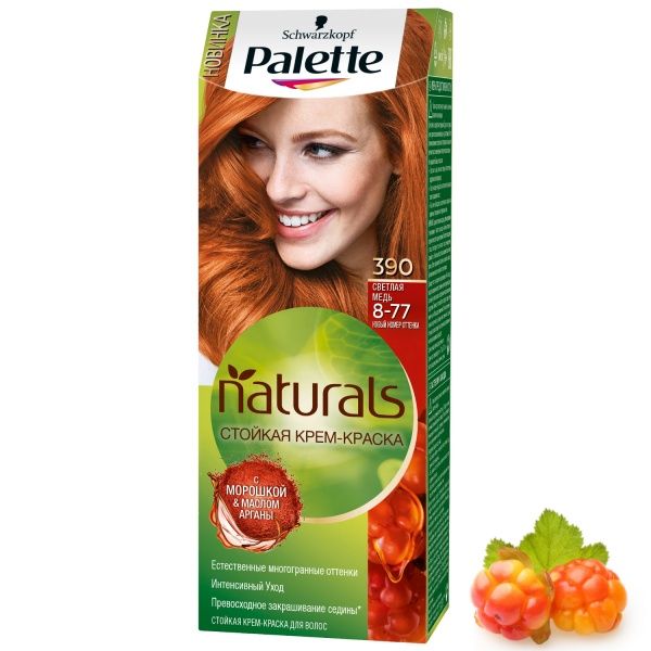 Крем-фарба для волосся Palette Naturals (Фітолінія) 8-77 (390) світла мідь 110 мл