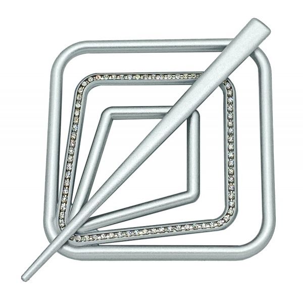 Заколка Квадрат Еліт 85х85 мм срібло В0021-4 MISLT