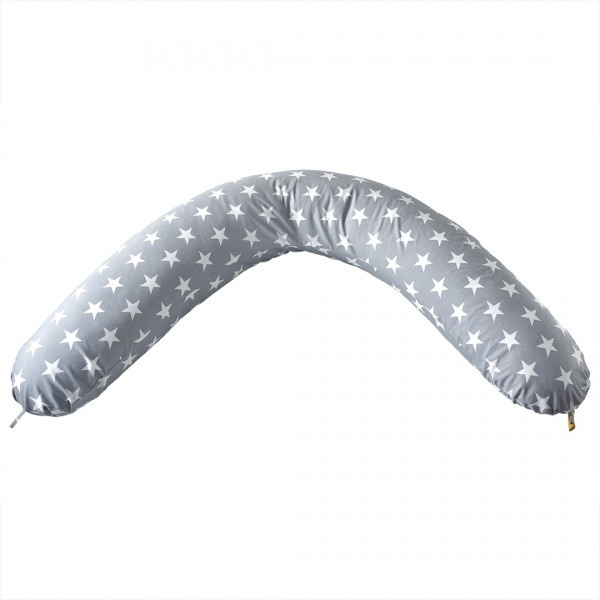 Подушка для годування 35х200 см Зірка з гудзиком сіра IDEIA