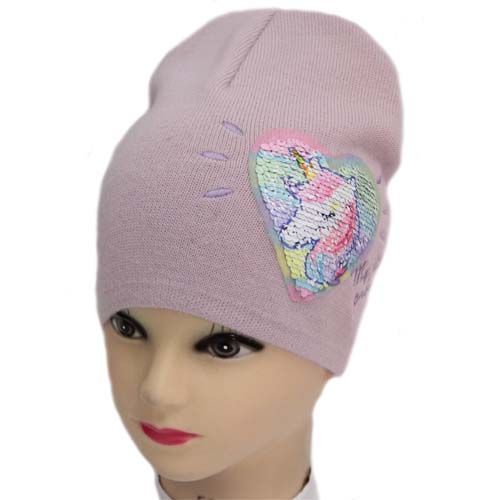Шапка для девочек Kraft+ 2065 р.50-52 сиреневый с розовым 2065 