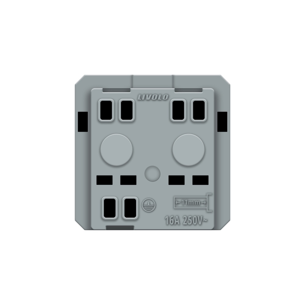 Механізм розетки побутова із заземленням Livolo C7 IP20 золотий VL-C7-C1EU-13