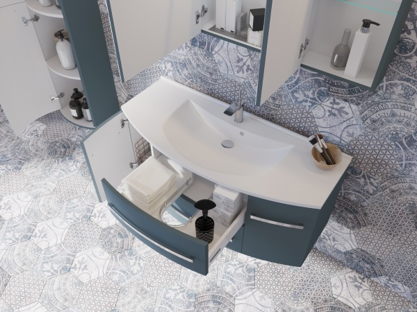 Тумба подвесная Botticelli Vanessa -120 белая с умывальником Domenika-1200