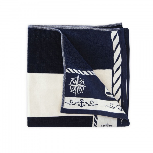 Рушник пляжний Beach 100x160 см білий із синім Zwoltex 