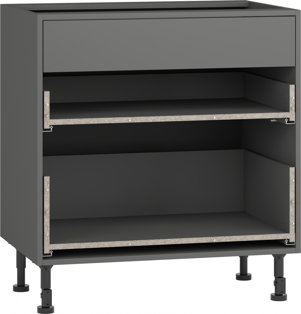 Тумба нижня Грейд з3-маящиками універсальначастковоговідкриттяQ-25 /Оптимум 800x870x522 мм сірий графіт