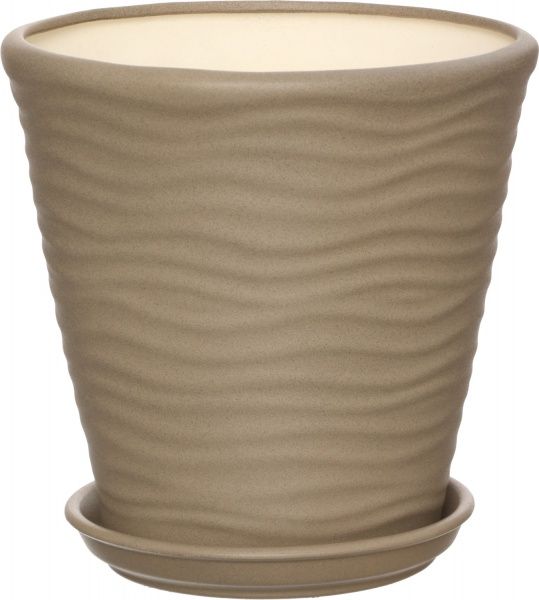 Горшок керамический Ориана-Запорожкерамика Новая Волна круглый 5,5л капучино 