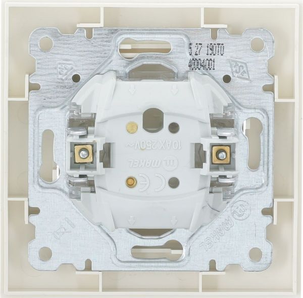 Вимикач одноклавішний Makel Karea 00 без підсвітки 10 А 220В слонова кістка