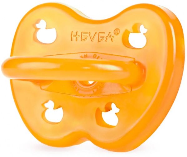 Соска-пустышка Hevea Duck анатомическая от 0 до 3 месяцев Оранжевая