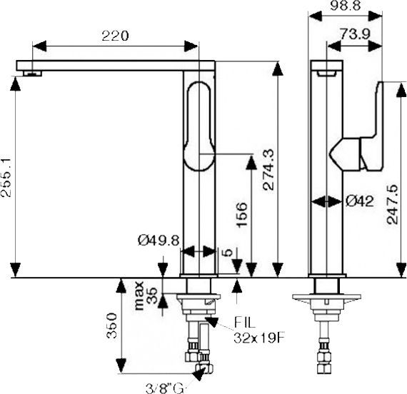 Змішувач для кухні Emmevi Rubinetterie Nefer CR77007