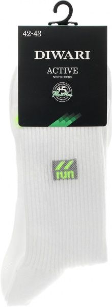 Шкарпетки Diwari ACTIVE 024 р. 42-43 білий із салатовим 