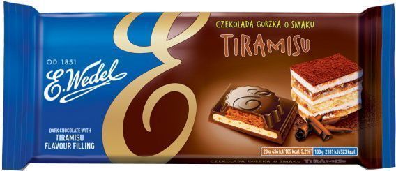 Шоколад E. Wedel темный с начинкой Тирамису 5901588017853 100 г 