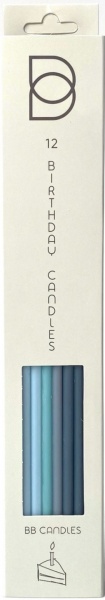 Свічки для торта BB CANDLES мікс блакитний 25 см 12 шт.