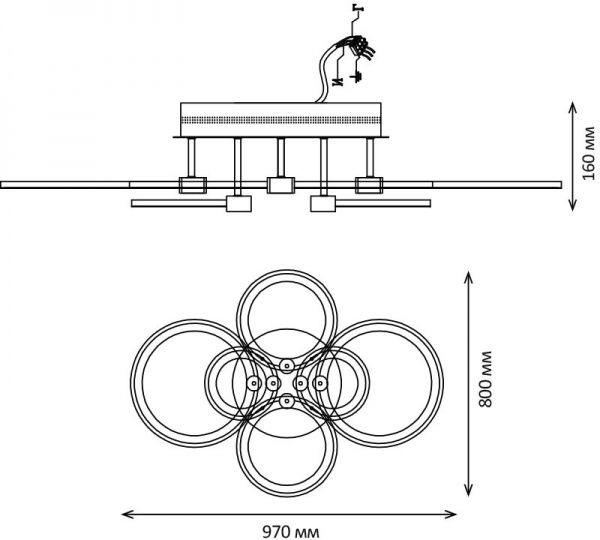 Люстра светодиодная Hopfen 125W з пультом ДУ 125 Вт белый Aquila 
