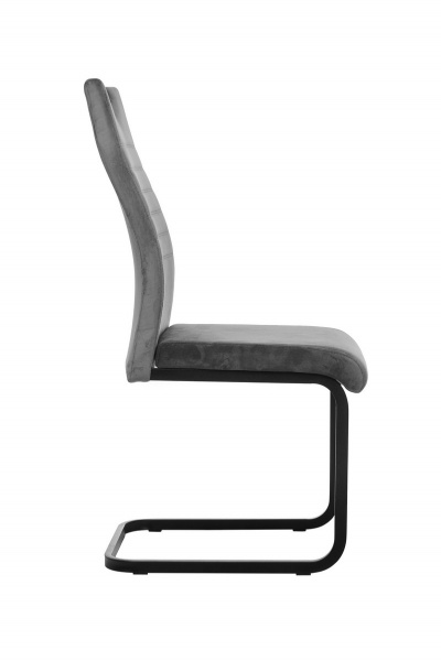 Стілець обідній Кімо велюр сірий/чорний