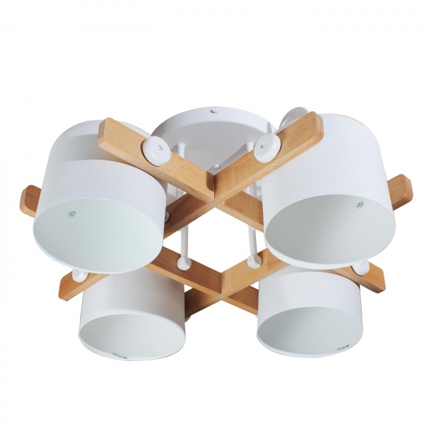 Світильник стельовий Светкомплект LOFT CRL 4x40 Вт E27 білий/дерево 