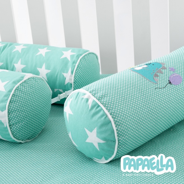 Бортик захисний мультифункціональний Зірка/Горошок 2 шт. Papaella ментоловий 