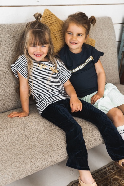 Футболка для девочек р.128 темно-синий V42976-37 