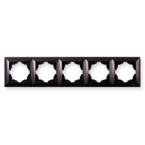 Рамка п'ятимісна Gunsan Visage горизонтальна чорний VS 28 34 146