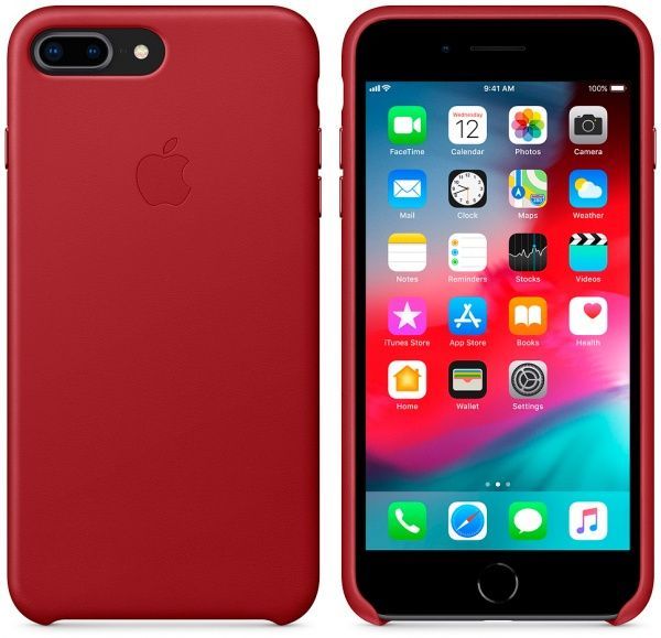 Чохол Apple для Apple iPhone 8 Plus/7 Plus red (MQHN2ZM/A) Leather Case