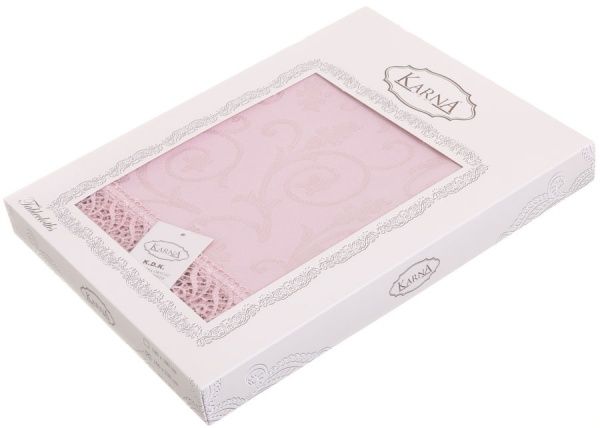 Скатертина KDK 160x220 см пудровий Karna 