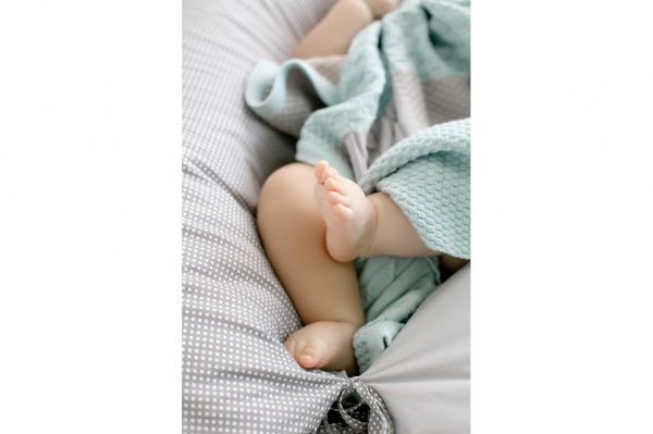 Плед IDEIA в'язаний Малятко печворк + шапочка 70х90 см бежево-зелений 8000029910 