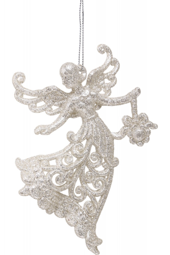 Підвіска пластикова ангел з присипкою 14 см в асортименті EPI-P120202