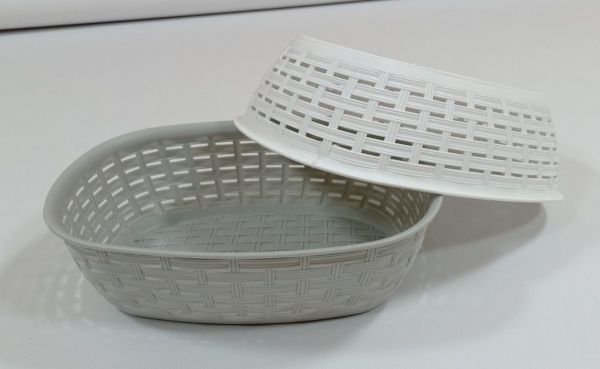 Кошик плетений 25,5x18,5x7,5 см сірий Plastic's Craft