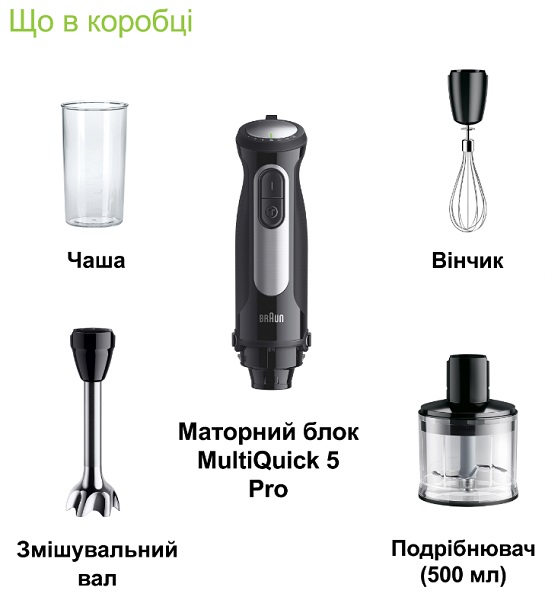 Блендер заглибний Braun MultiQuick 5 Pro MQ55236MBK