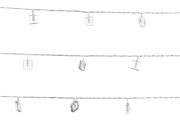 Электрогирлянда линейная внутренняя встроенный светодиод (LED) 20 ламп 3м Синие кубики-льдинки LD020B-AY/BL 