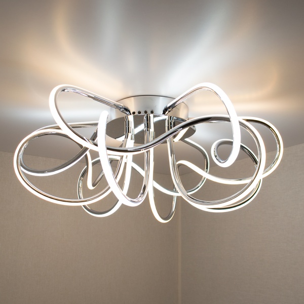 Люстра світлодіодна Luminaria R600 80 Вт білий/полірований хром LIANA MUSE 80W CHROME 