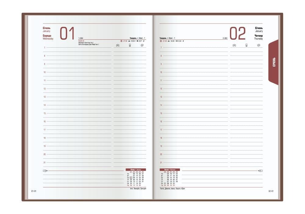 Дневник датированный VIVELLA O25230-11 Optima A5 2025 голубой