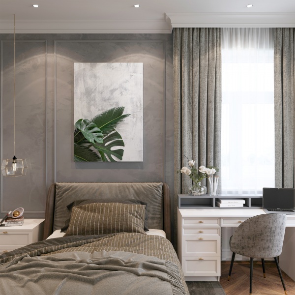 Картина на холсте Листья на мраморе 50x70 см WS Holst 14082224 