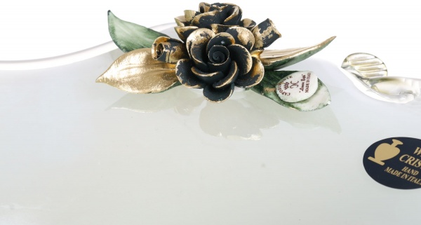 Фруктовница белая MURANO QUADRO 30 PISELLO 30X30X24 White cristal