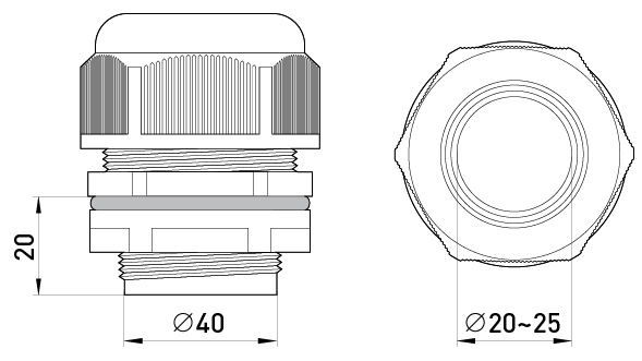 Кабельний ввід E.NEXT e.mg.stand.40 чорний