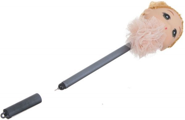 Ручка гелевая Кукла розовое платье 