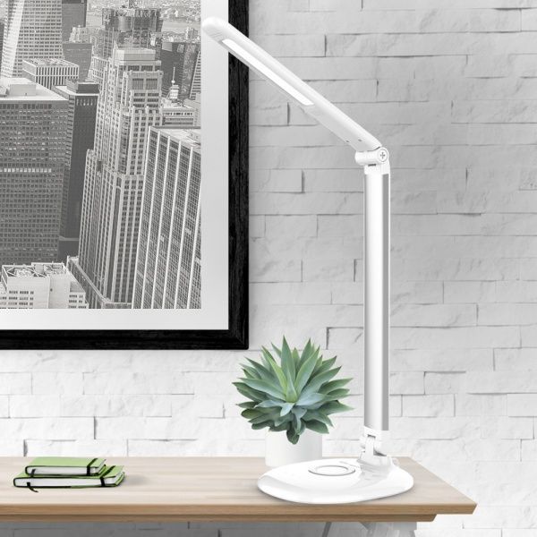 Настільна лампа LightMaster LED DE1146 9 Вт білий/срібло 