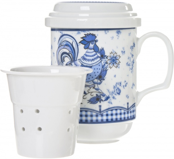 Чашка с заварником Синий петух 300 мл 69-037
